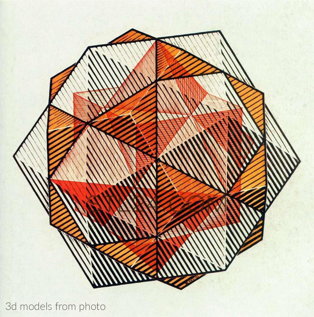 Maurits Escher (MAURITS ESCHER-0144 -  | 3D model 3DSMAX / OBJ / STL) 3D model for CNC machine